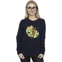 Marvel Women's Guardians Of The Galaxy Groot Musical Notes Sweatshirt in Navy | Size: Medium