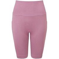 TriDri Women's Ribbed Seamless 3D Cycling Shorts in Mauve | Size: Medium