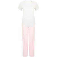 Towel City Women's Stripe Pyjama Set in White | Size: 3XL