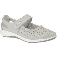 Boulevard Women's Wide Fitting Window Back Punched Bar Shoes in Light Grey | Size: 6