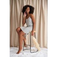 Pretty You London Women's Bamboo Chemise Nightdress in Mid Grey | Size: 18