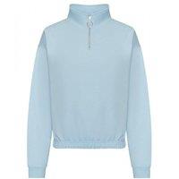 AWDis Women's Cropped Sweatshirt in Blue | Size: Small