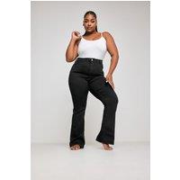 Yours Women's Bootcut Stretch Jeans in Black | Size: 18L