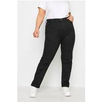 Yours Women's Straight Leg RUBY Jeans in Black | Size: 20L