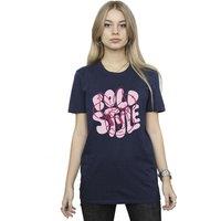 Disney Women's Minnie Mouse Bold Style Cotton Boyfriend T-Shirt in Navy | Size: 2XL