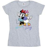 Disney Women's Minnie Mouse & Daisy Cotton T-Shirt in Grey | Size: Medium