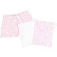 Towel City Women's Stripe Short Pyjama Set in White | Size: 3XL