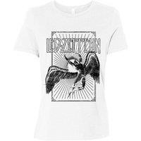 Led Zeppelin Women's Icarus Burst T-Shirt in White | Size: Small