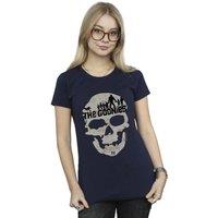 The Goonies Women's Map Skull Cotton T-Shirt in Navy | Size: Large