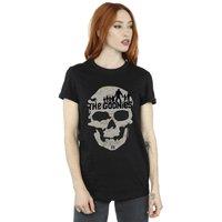 The Goonies Women's Map Skull Cotton Boyfriend T-Shirt in Black | Size: Small