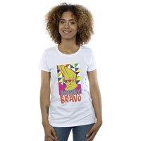 Johnny Bravo Women's Multi Triangles Pop Art Cotton T-Shirt in White | Size: Small