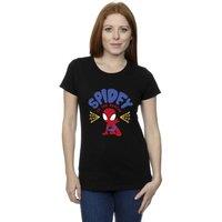 Marvel Women's Spidey & His Amazing Friends Rescue Cotton T-Shirt in Black | Size: Medium
