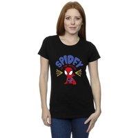 Marvel Women's Spidey & His Amazing Friends Rescue Cotton T-Shirt in Black | Size: 2XL