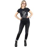 Tinkerbell Women's Dont Grow Up Cotton T-Shirt in Black | Size: XL