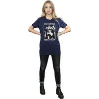 Disney Women's Every Fairy Tale Needs A Villain Cotton T-Shirt in Navy | Size: Medium