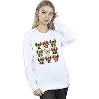 Disney Women's Lilo & Stitch Halloween Costumes Sweatshirt in White | Size: Large