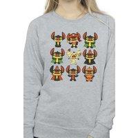 Disney Women's Lilo & Stitch Halloween Costumes Sweatshirt in Grey | Size: Medium