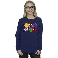 Marvel Women's Spidey & His Amazing Friends Faces Sweatshirt in Navy | Size: 3XL