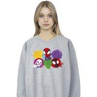 Marvel Women's Spidey & His Amazing Friends Faces Sweatshirt in Grey | Size: 4XL