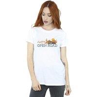 Disney Women's Cars Explore The Open Road Cotton Boyfriend T-Shirt in White | Size: 2XL