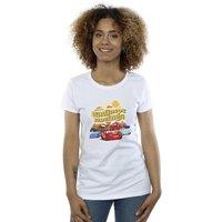 Disney Women's Cars Radiator Springs Group Cotton T-Shirt in White | Size: 2XL