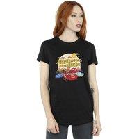 Disney Women's Cars Radiator Springs Group Cotton Boyfriend T-Shirt in Black | Size: XL
