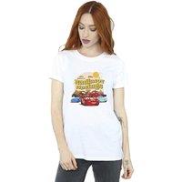 Disney Women's Cars Radiator Springs Group Cotton Boyfriend T-Shirt in White | Size: 4XL