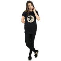 Tinkerbell Women's Moon Cotton Cropped T-Shirt in Black | Size: XL