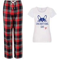 60 SECOND MAKEOVER Women's Frenchie Unconditional Love Pyjama Set in Red | Size: Large