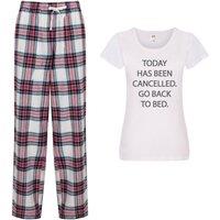 60 SECOND MAKEOVER Women's Today Has Been Cancelled Go Back To Bed Pyjama Set in Pink | Size: XL