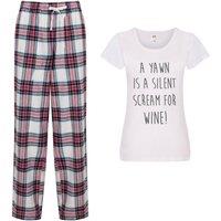 60 SECOND MAKEOVER Women's A Yawn Is A Silent Scream for Wine Pyjama Set in Pink | Size: Large