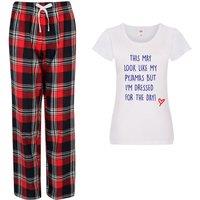 60 SECOND MAKEOVER Women's These May Look Like My Pyjamas But I Am Actually Dressed For the Day Pyjama Set in Red | Size: Large