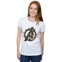 Avengers Infinity War Women's Logo Boyfriend T-Shirt in White | Size: XL