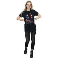 Avengers Infinity War Women's Captain America Cotton Boyfriend T-Shirt in Black | Size: 3XL
