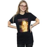 Tinkerbell Women's Montage Cotton Boyfriend T-Shirt in Black | Size: XL