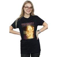 Tinkerbell Women's Montage Cotton Boyfriend T-Shirt in Black | Size: 2XL