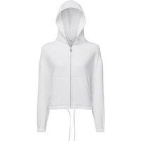 TriDri Women's Cropped Oversized Full Zip Hoodie in White | Size: XS