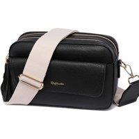 Raffaella Women's Tassel Front Pocket Crossbody Bag in Black