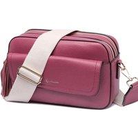 Raffaella Women's Tassel Front Pocket Crossbody Bag in Wine