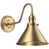 Netlighting Provence 1 Light Indoor Dome Wall Light Aged Brass E27 in Yellow