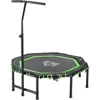 HOMCOM Foldable Trampoline Bouncer Jumper Adjust Handle for Adult Teens in Green