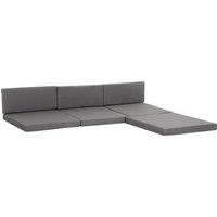 OUTSUNNY 7 Piece Outdoor Rattan Furniture Cushion Set, Cushions ONLY in Grey