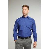 Double TWO Men's Royal Blue Long Sleeve Cotton Rich Non-Iron Shirt in Dark Blue | Size: 19 inches