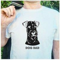 Afewhometruths Men's Airedale Dog Dad T-Shirt in White | Size: Small