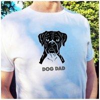 Afewhometruths Men's Boxer Dog Dad T-Shirt in White | Size: XL