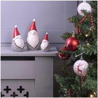 Netagon Festive Ceramic Christmas Gonk Family Ornaments - Set of 3 in Grey