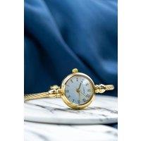 The Colourful Aura Women's Gold Stainless Steel Roman White Dial Bangle Adjustable Bracelet Watch