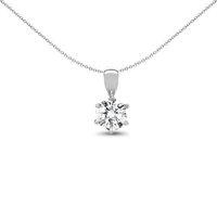 Jewelco London Women's 18ct White Gold 0.15ct Diamond Solitaire Charm Pendant in Silver