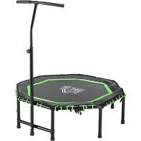 Green 122cm Foldable Trampoline with Adjustable Handle, Steel & EVA