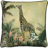 Evans Lichfield Manyara Giraffe Printed Piped Cushion | Size: 43 cm x 43 cm